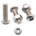 2 x M6-1.0 x 25mm Button Torx Drive Head Machine Screws with Stainless Steel Hex Nuts, Torx with Pin Tamper Resistant Security Screws, 304 Stainless Steel 18/8, 20 Sets