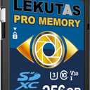 256GB SDXC UHS-I Memory Card - Up to 200MB/s, C10, U3, V30, 4K UHD, Full-HD & 4K Video SD Card for Canon Nikon Sony Pentax Kodak Olympus Panasonic DSLR, Mirrorless Cameras, Blue