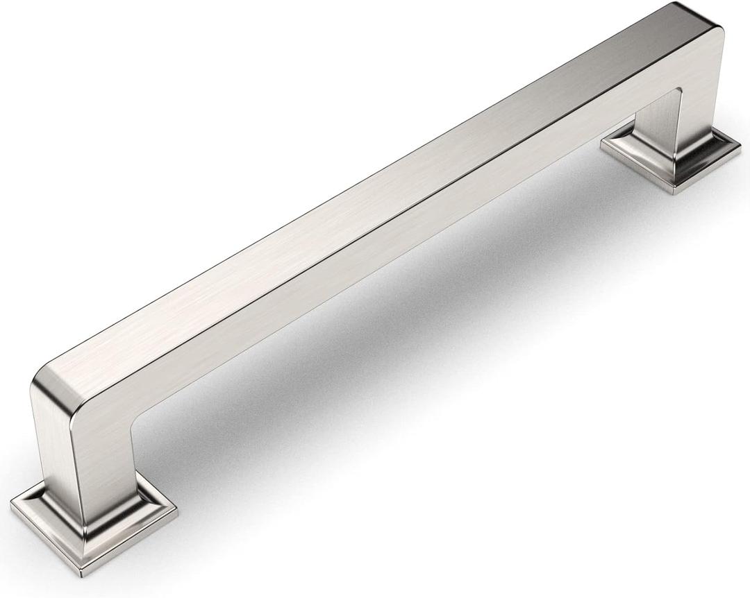 Amerdeco 6 Pack Brushed Satin Nickel Cabinet Pulls 5 Inch(128MM) Hole Centers Kitchen Cabinet Handles Cabinet Hardware Kitchen Handles for Cabinets Cupboard Handles Drawer Pulls ZH0019 (5"/128MM Hole Center)