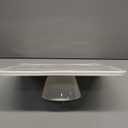 12.5" Square Ceramic Cake Stand 5-in-1 - White Pedestal Serving Platter for Wedding Birthday Party Baby Shower, Dessert Cupcake Fruit Display Stand, Multifunctional Kitchen Centerpiece (12.5" x 12.5" x 3.7")