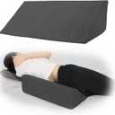 Bed Wedge Pillow for Side Sleeping Sponge Filled Body Positioning Triangle Pillow Suitable for Pregnancy and Surgery Prevent Bed Sore for Leg and Back Support with Pillow Case (Gray)