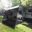 RV Awning Sun Shade Screen with Zipper 9' x 19'(Fit for 20' Awning), RV Awning Sun Shade Trailer Camper Awning Screen Black Mesh UV Blocker Complete Kits