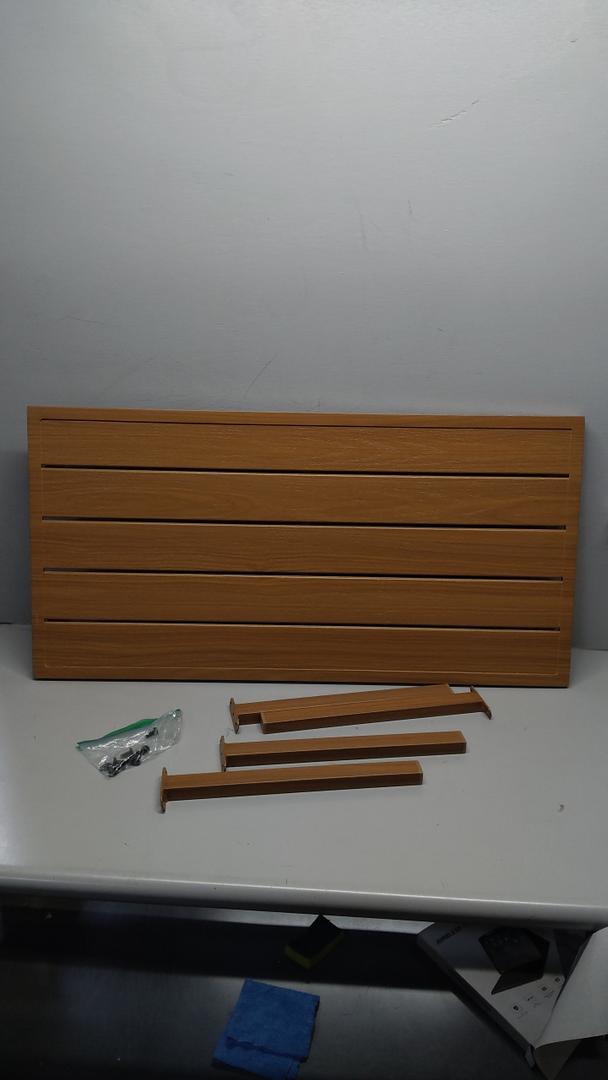 Metal Table 35.5"×18"×14" With 4Legs And Hardwares Wooden Color
