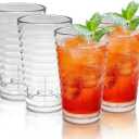 Acrylic Plastic Drinking Glasses, Plastic Tumblers Water Glasses Set of 4 13oz, Unbreakable Glasses Drinking, Reusable Cup Set for Beverage, BPA Free, Dishwasher Safe, Stackable