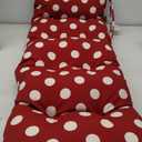 Pillow Perfect Outdoor/Indoor Polka Dot Tufted Bench/Swing Cushion, 48" x 18", Red