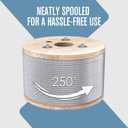 Houseables 1/4 Cable, Wire Rope, 1/4" OD, 0.149" ID, 7x7 Braided, Coated Cable, Vinyl Coated Wire Rope, Clothes line, Clothesline, Aircraft, Tension, Galvanized Metal, Steel, Plastic Covered, 250 Feet (Silver)