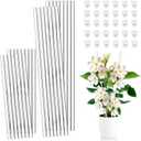 Mwellewm Plant Stakes 30 Pcs 17 Inch & 11 Inch Plant Support Stakes For Indoor Outdoor Tall Acrylic Clear Garden Orchid Sticks with 30 Small Clips Single Stem Potted Tomato Flower Amaryllis Vegetables