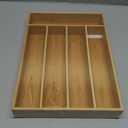 Silverware Organizer Kitchen Drawer Organizer Utensil Organizer Bamboo Silverware Holder Cutlery Organizer in Drawer Flatware Organizer Tray(5 slots, Natural