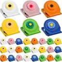 Suncalla 24 Pack Flower Magnets Clips, Colorful Refrigerator Magnets Cute Resin Floral Magnetic Clips for Fridge Whiteboard Locker Classroom Office Supplies