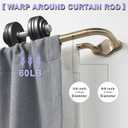 Anqiue Bronze Double Curtain Rods For Windows 48-88 Inch,Heavy Duty Double Curtain Rod with Aluminum Finial and Bracket,Adjustable Curved Double Window Rods For Blackout Or Room Darkening Panel