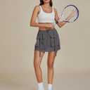 luvamia Skorts for Woman High Waisted Cargo Pocket Elastic Waist Fast Dry Casual Hiking Tennis Sports Skirts with Shorts (S)