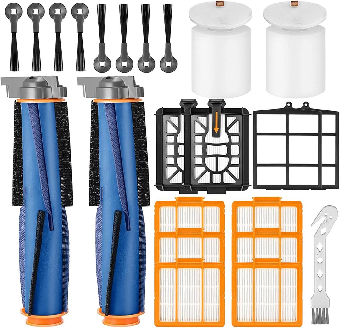 Replacement for Shark AV2501AE RV2502AE AV2501S AV2511AE RV2610WA RV2610WD AV2610WA RV2820AE AI Robot VacuumAccessories Kit Includes Master Brush, Master Filter, Strainer, Foam Filter, Side Brush
