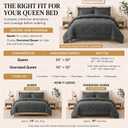 Queen Comforter Set 88"x88" Dark Grey - 7 Piece Bed in a Bag