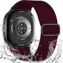 3 x Stretchy Bands Compatible for Samsung Galaxy Watch 8 Band 40mm 44mm/Galaxy Watch 8 Classic 46mm,Water-Resistant Elastic Nylon Sport Strap Men Women (Dark Wine Red)