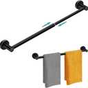 MGahyi Towel Racks for Bathroom-Adjustable Towel Holder(13.18inch-24inch) Sturdy and Rustproof Towel Bar Wall Mounted, Single Towel Bar Rod for Bathroom Accessories (1Pack, Black)