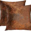 Emvency Set of 2 Throw Pillow Covers Case Brown Copper Old Rusty Metal High Resolution Orange Rustic Decorative Pillowcase Cushion Cover for Sofa Bedroom Car 18 x 18 Inches