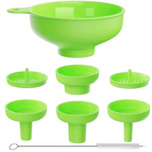Wide Mouth Kitchen Funnel, Food Grade Plastic Cooking Canning Funnel with 4 Sizes Spouts for Filling Wide and Regular Mason Jars, Spray Dropper Oil Bottle Jug Spices Shampoo Sauce
