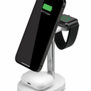 iLive 3-in-1 Wireless Charging Stand - White