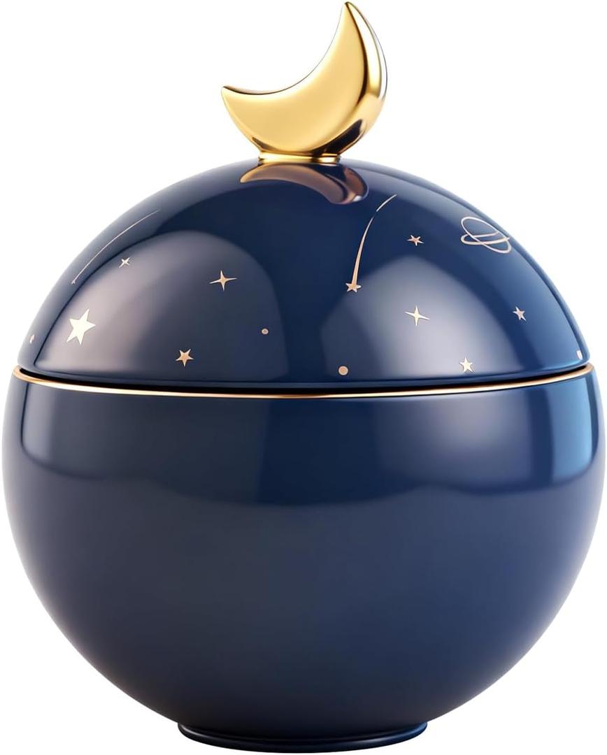 Pet Urn for Dogs and Cats,Ceramic Dog Urn, Large Dog Urn for Ashes, Memorial Cremation Urn for Ashes, Waterproof Ceramic Urn with Starry Sky & Moon Design, 2225 oz, Suitable for Pets up to 40 lb
