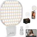 Larsa Pippen - LARSA Light - LED Selfie-Light with Clip & Glass Mirror - Rechargeable for Phone or Camera - 142 LEDs-Adjustable Brightness - Ideal for Makeup, TikTok, Content Creators