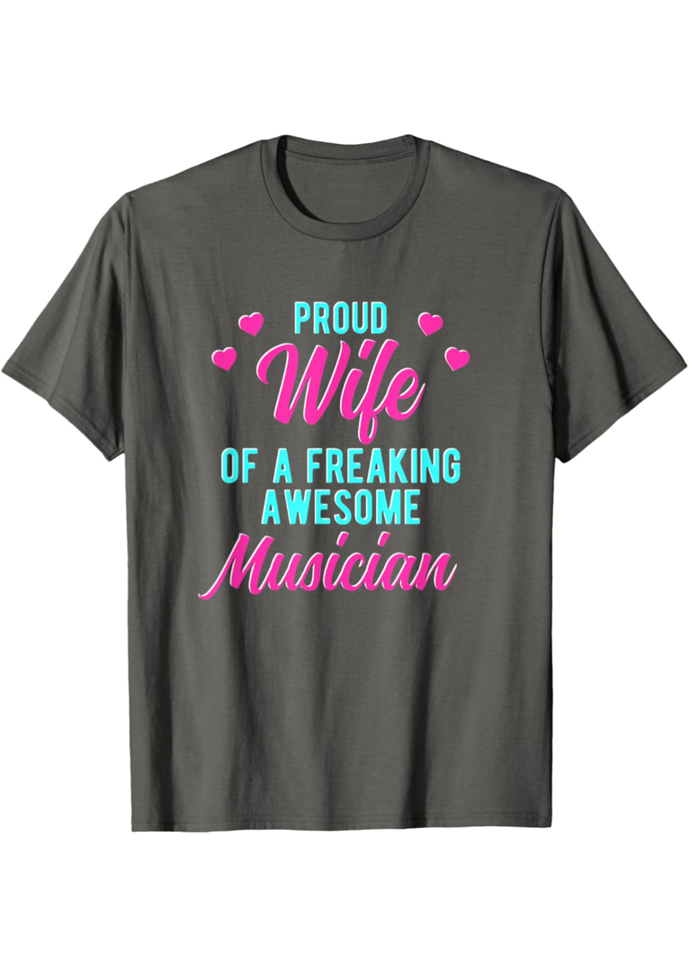 Instrument Music Husband Phrase Apparel For Musician Wife T-Shirt,  Size 3XL