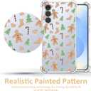Christmas Phone Case for Samsung Galaxy S25 - Clear Soft Flexible TPU Protective Case with Gingerbread Man Design, Anti-Slip Shockproof Holiday Cover for Boys Girls (6.1 Inch)