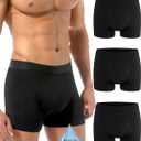 Varmax Incontinence Underwear for Men, Cotton Reusable Washable Leakproof Boxer Briefs, Heavy Flow Bladder Leak Men's Incontinence Underwear, Medium