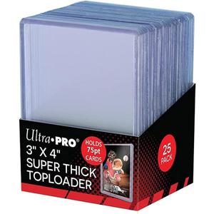 Ultra Pro 3 x 4 Super Thick Baseball Card Toploaders,Polyvinyl Chloride, Holds 75pt Cards (Pack of 25)