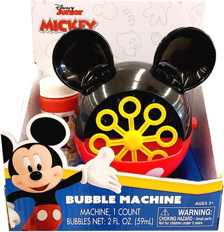 Disney Mickey Mouse Fun House Bubble Machine with 2 oz. of Bubbles for Ages 3 and Up. Perfect for Outdoor Fun and Endless time