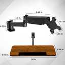 Keyboard Tray Wall Mount, Sit-Stand 26 Inch Keyboard and Mouse Tray, Height Adjustable Typing Platform for Office, Medical, Industrial Operation and Sim Racing