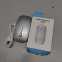 SABLUTE M31 Bluetooth Mouse for MacBook Pro/Air, iPad - Rechargeable Tri-Mode Wireless Mouse for 3 Devices (BT 5.2 + 2.4G), Sleek Silver Slim Silent Mouse for Surface, Windows
