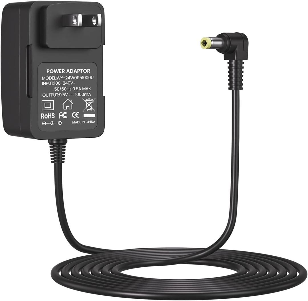 9.5V AC/DC Adapter for Casio Keyboard AD-E95100LU Power Supply Charger SA-46 SA-47 LK-125 LK-127 CTK-240 CTK-245 CTK-1100 for Casio ADE95100LU, 100-240V AC to 9.5V DC Converter