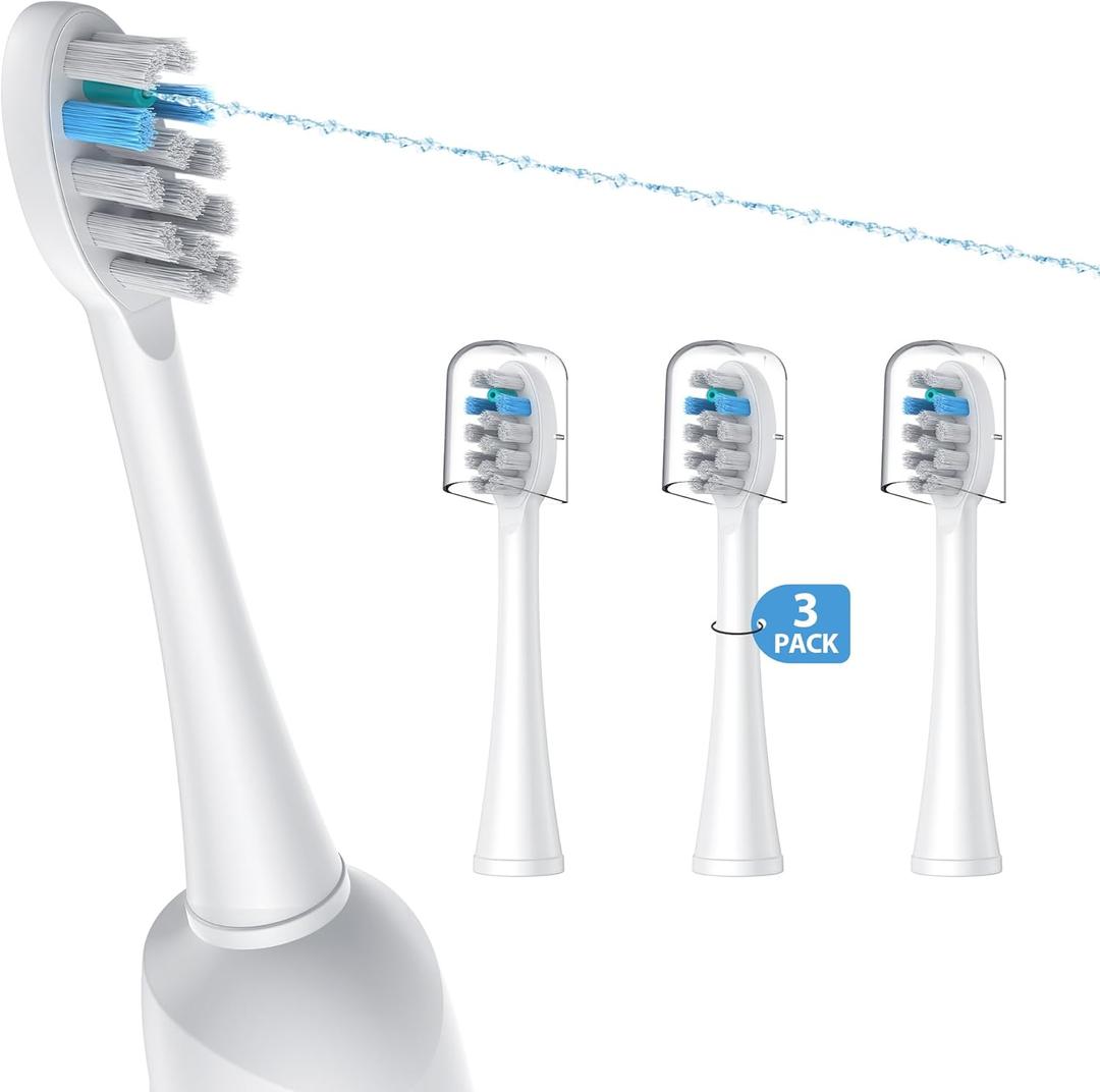 3 Pack Toothbrush Replacement Heads Compatible with WaterPik Sonic Fusion 2.0, FitMount Flossing Brush Head Fit for Water-Pic SF-01 SF-02 and 2.0 SF-03 SF-04