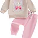 Afunbaby Spring Baby Girl Clothes Toddler Girl Outfit Crewneck Sweatshirt Long Sleeve Shirt Pants Winter Clothing Set