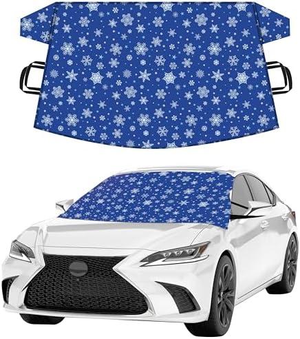 EcoNour Car Windshield Cover for Ice & Snow | 600D Polyester All-Weather Windshield Protector | Water, Heat & Sag-Proof | Winter Car Snow Cover | Standard Size 69" x 42"