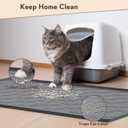 Garoopion Cat Litter Mat, Large 40" X 28" Litter Catcher Rug, Waterproof Silicone Mat for Cats, Dark Gray