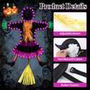 Halloween Decorations, Solar Witch Large Crashing Witch into Tree Outdoor Decor, Lighted Flying Witch for Tree, Yard, Patio, Porch Outdoor Decoration (Orange Purple)