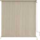 sunoff Outdoor Roller Shades, Cordless Patio Roller Up Blinds with Shade Cloth for Porch Gazebo Pergola Balcony Backyard, 2 Poles & 1 Fabric, Sesame, 84" Wx72 H