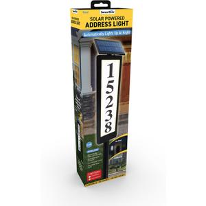 Sensor Brite Solar Powered Address Light, 360-Degree LED House Number Sign, Automatic & Adjustable Solar Address Sign, Includes 40 Numbers 4 X (0 to 9) & 26 Letters (A to Z)