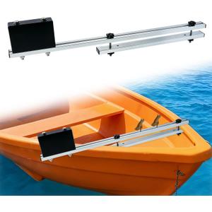 Canoe Trolling Motor Mount, Trolling Motor Mount fits Canoe Kayak | No-Drill Ship Side Clamping Installation, Dual Aluminum Crossbar, Nylon Motor Block, for Fishing Racks & Marine Accessories