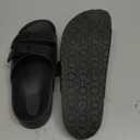 BEMGNAR Mens Lightweight Comfort Slides Double Buckle Slip-on Adjustable EVA Orthopedic Flat Sandals (Size 7, Black)