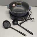 Dezin Electric Shabu Shabu Pot with Removable Pot, 4L Non-Stick Hot Pot Electric with Dual-Power Control, Electric Pot with Tempered Glass Lid for Party, Family and Friend Gathering