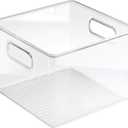 iDesign Pantry Storage Bin with Handles for Kitchen Cabinets or Fridge - Clear - Made in USA