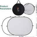 Kate 5x6.5ft(1.5x2m) Collapsible Backdrop White Grey Twist Flex Folding Pop up Backgrounds for Photoshoot, Headshots Photo, Video Calls