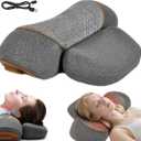 Neck Massager, Rechargeable 3 in 1 Neck Massager, Electric Cervical Pillow Hump for Shoulder, Heating & Stress Relieving, Ergonomic Memory Foam Pillow (Space Gray)