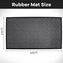 Outdoor Rubber Mat with Drainage, 4.9 X 2.9 Ft Black Anti-Slip Outdoor Door Mat for Floor, Outside, Indoor, Kitchen, Entrance, Garage, Bar and Wet Area