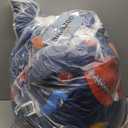 A Nice Night 6Pcs Bed in A Bag Full Sports Microfiber Modern Comforter Set,Navy Rugby Ball Printed Bedding Collections,for Boys Kids Teen