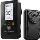 4-in-1 Detector with Dual Sensors — Suitable for Homes, Kitchens, Hotels, and RVs (HD Screen) Black,2pc