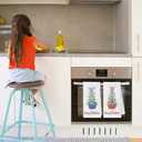 Chinoiserie Blue and White Christmas Tree Towels - Set of 2, Kitchen and Bathroom Hand Towels - Coquette Red Blue Decorations