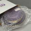 Rubtlamp 60Pcs Clear Purple Gold Plastic Plates, Purple Disposable Plates With Gold Rim, Hammered Plastic Plates Include 30 Clear Dessert Plates, 30 Dinner Plates for Party